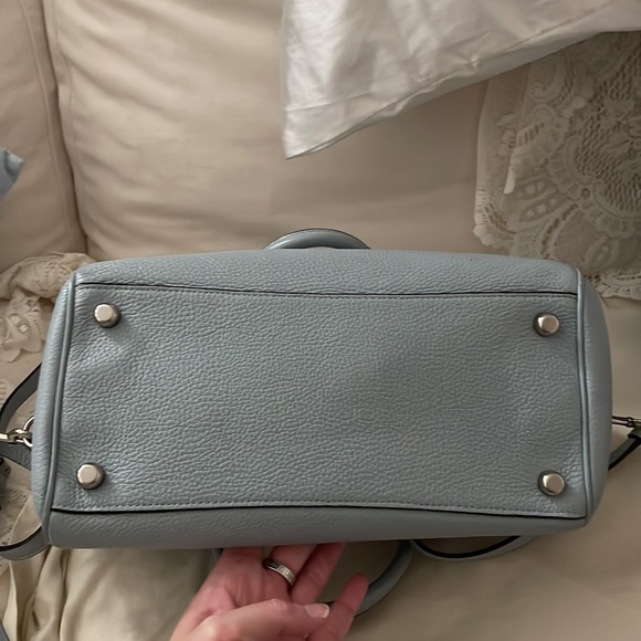 COACH coneflower blue satchel handbag soft LEATHER - Picture 8 of 16